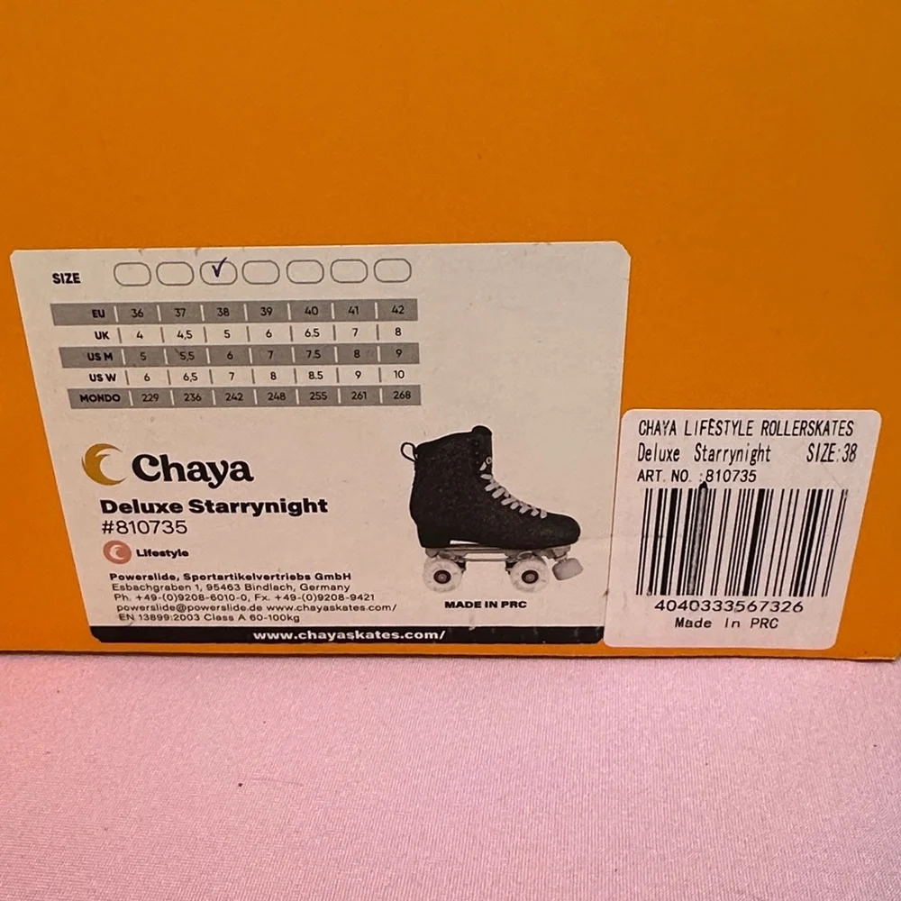 Chaya Women’s or Kids Glitter Quad Roller Skates - Black - Picture 8 of 8